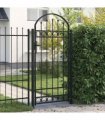 vidaXL Fence Gate ASSEN with Arched Top Steel 89x200 cm Black