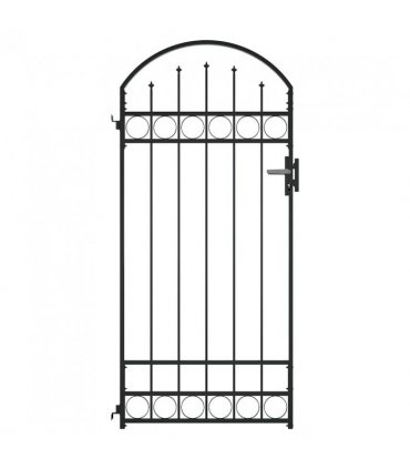 vidaXL Fence Gate ASSEN with Arched Top Steel 89x200 cm Black