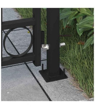 vidaXL Fence Gate ASSEN with Arched Top Steel 89x200 cm Black