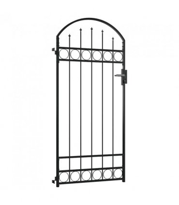 vidaXL Fence Gate ASSEN with Arched Top Steel 89x200 cm Black