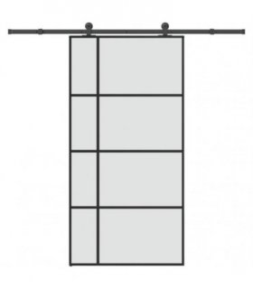 vidaXL Sliding Door with Hardware Set 102,5x205 cm ESG Glass&Aluminium