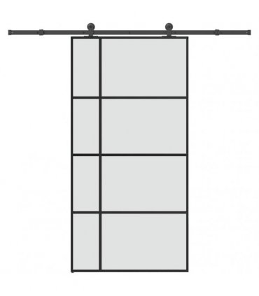vidaXL Sliding Door with Hardware Set 102,5x205 cm ESG Glass&Aluminium