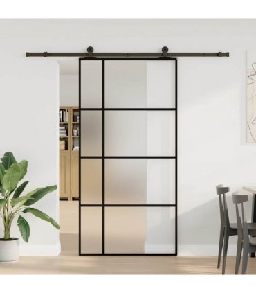 vidaXL Sliding Door with Hardware Set 102,5x205 cm ESG Glass&Aluminium