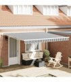 vidaXL Manual Retractable Awning Anthracite&White 400x300 cm
