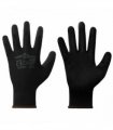 vidaXL Work Gloves 12 pcs Black 8 / M Polyester