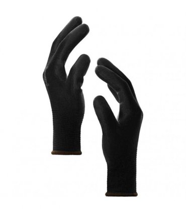 vidaXL Work Gloves 12 pcs Black 8 / M Polyester