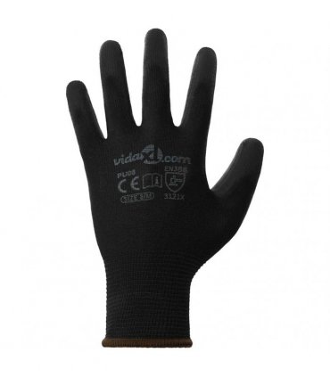 vidaXL Work Gloves 12 pcs Black 8 / M Polyester