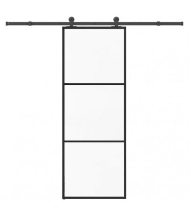 vidaXL Sliding Door with Hardware Set 76x205 cm ESG Glass&Aluminium