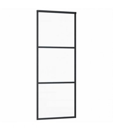 vidaXL Sliding Door with Hardware Set 76x205 cm ESG Glass&Aluminium