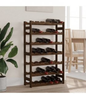 vidaXL Wine Rack for 42 Bottles Brown Solid Wood Pine