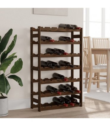 vidaXL Wine Rack for 42 Bottles Brown Solid Wood Pine