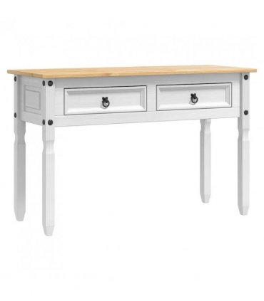 vidaXL End Table Corona White 115 x 46 x 73 cm Solid Pine Wood
