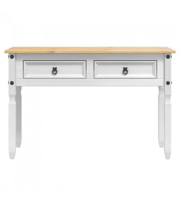 vidaXL End Table Corona White 115 x 46 x 73 cm Solid Pine Wood