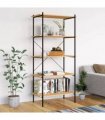 vidaXL 5-Tier Shelving Unit Black and Oak 80x40x163 cm