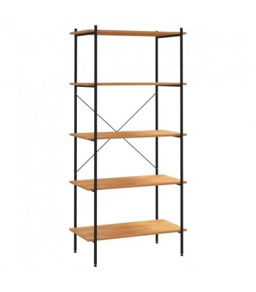 vidaXL 5-Tier Shelving Unit Black and Oak 80x40x163 cm