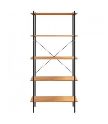 vidaXL 5-Tier Shelving Unit Black and Oak 80x40x163 cm
