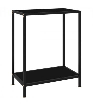 vidaXL Console Table | Black | Tempered glass | Compact |  Simplistic