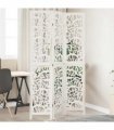 vidaXL Room Divider 3 Panels White Solid Wood Paulownia