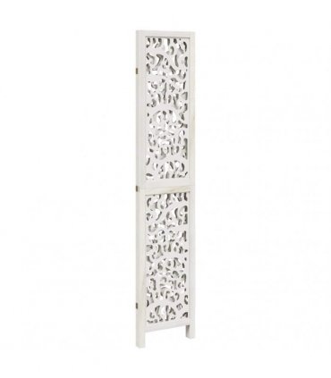 vidaXL Room Divider 3 Panels White Solid Wood Paulownia