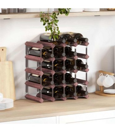 vidaXL Wine Rack for 20 Bottles Brown Solid Wood Pine