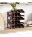 vidaXL Wine Rack for 20 Bottles Brown Solid Wood Pine