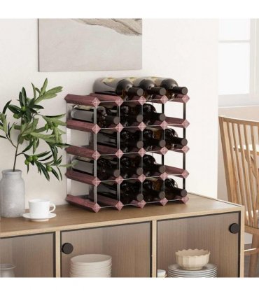vidaXL Wine Rack for 20 Bottles Brown Solid Wood Pine