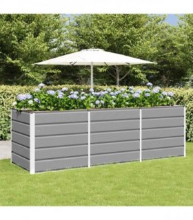 vidaXL Planter Light Grey 240 x 80 x 75 cm Steel