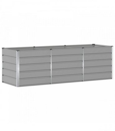 vidaXL Planter Light Grey 240 x 80 x 75 cm Steel