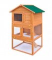 vidaXL Outdoor Rabbit Hutch Small Animal House Pet Cage 3 Layers Wood