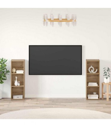 vidaXL TV Cabinet Set Wall-mounted 2 pcs Artisan Oak 107 x 35 x 37 cm
