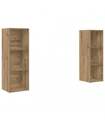 vidaXL TV Cabinet Set Wall-mounted 2 pcs Artisan Oak 107 x 35 x 37 cm