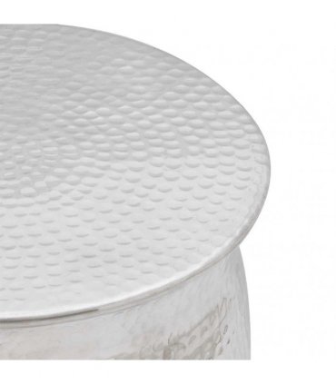 vidaXL Hammered Aluminium Stool/Side Table Silver