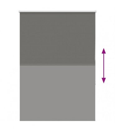 vidaXL Roller Blind Blackout Grey 100x150 cm Fabric Width 95.7 cm Polyester