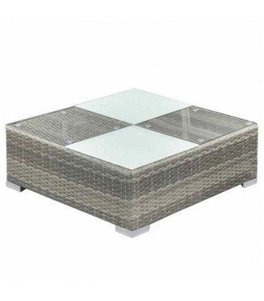 vidaXL Patio Furniture | Grey | Powder-coated steel, PE rattan, glass, polyester