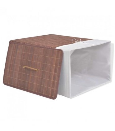 vidaXL Bamboo Laundry Bin Rectangular Brown