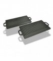 vidaXL Grill Platter 2 pcs Cast Iron Reversible 38x23 cm