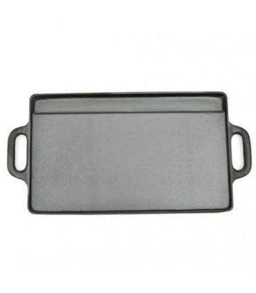 vidaXL Grill Platter 2 pcs Cast Iron Reversible 38x23 cm