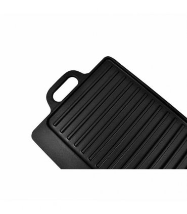 vidaXL Grill Platter 2 pcs Cast Iron Reversible 38x23 cm