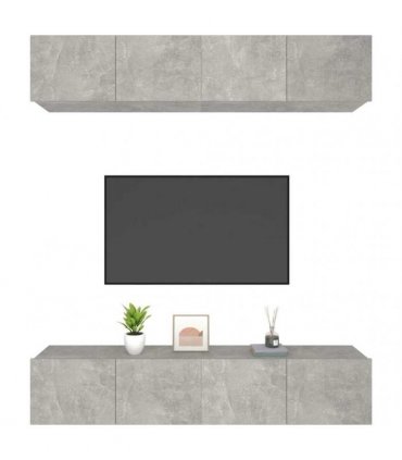 vidaXL TV Cabinets 4 pcs Concrete Grey 80x30x30 cm Engineered Wood