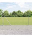 vidaXL Welded Wire Fence with Concrete Base 25 x 1.2 m Silver Mesh
