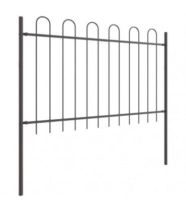 vidaXL Garden Fence 2 pcs Grey 3.4 x 1.2 m Powder-coated Steel