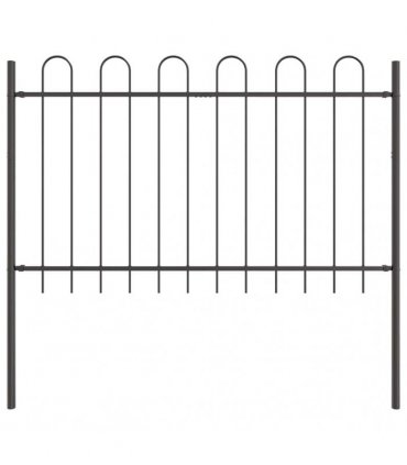 vidaXL Garden Fence 2 pcs Grey 3.4 x 1.2 m Powder-coated Steel