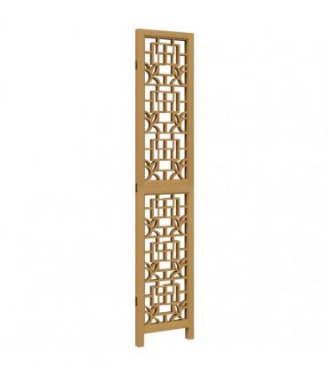 vidaXL Room Divider 3 Panels Brown Solid Wood Paulownia
