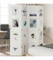 vidaXL Room Divider 4 Panels White Solid Wood Paulownia