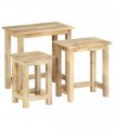 vidaXL Nesting Tables 3 pcs Solid Mango Wood