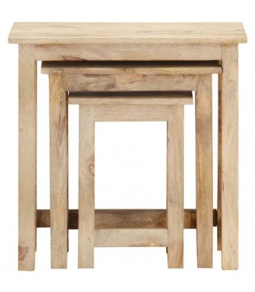 vidaXL Nesting Tables 3 pcs Solid Mango Wood