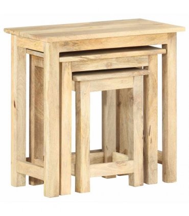 vidaXL Nesting Tables 3 pcs Solid Mango Wood