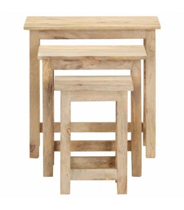vidaXL Nesting Tables 3 pcs Solid Mango Wood