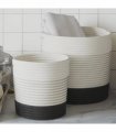 vidaXL Storage Baskets 2 pcs White and Black Cotton