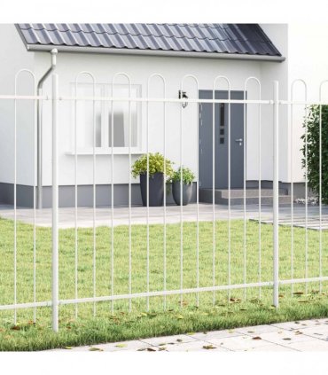 vidaXL Garden Fence 4 pcs Grey 6.8 x 0.6 m Powder-coated Steel